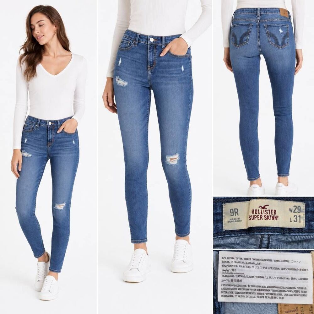 Hollister Super Skinny Distressed Jeans Women 9R W29 L31
